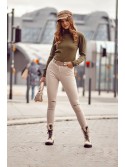 Jeanshose mit Löchern an den Knien, beige 66540 – Online-Shop – Boutique